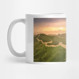 Great Wall of China Sunrise Painting Mug